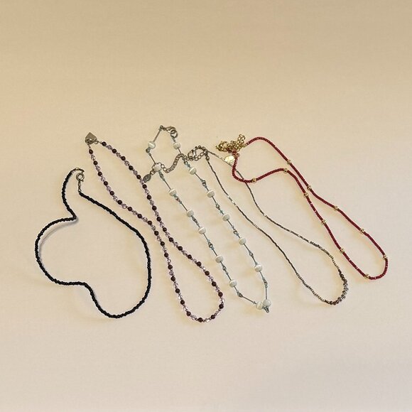 5 Dainty Beaded Necklaces - Picture 1 of 12